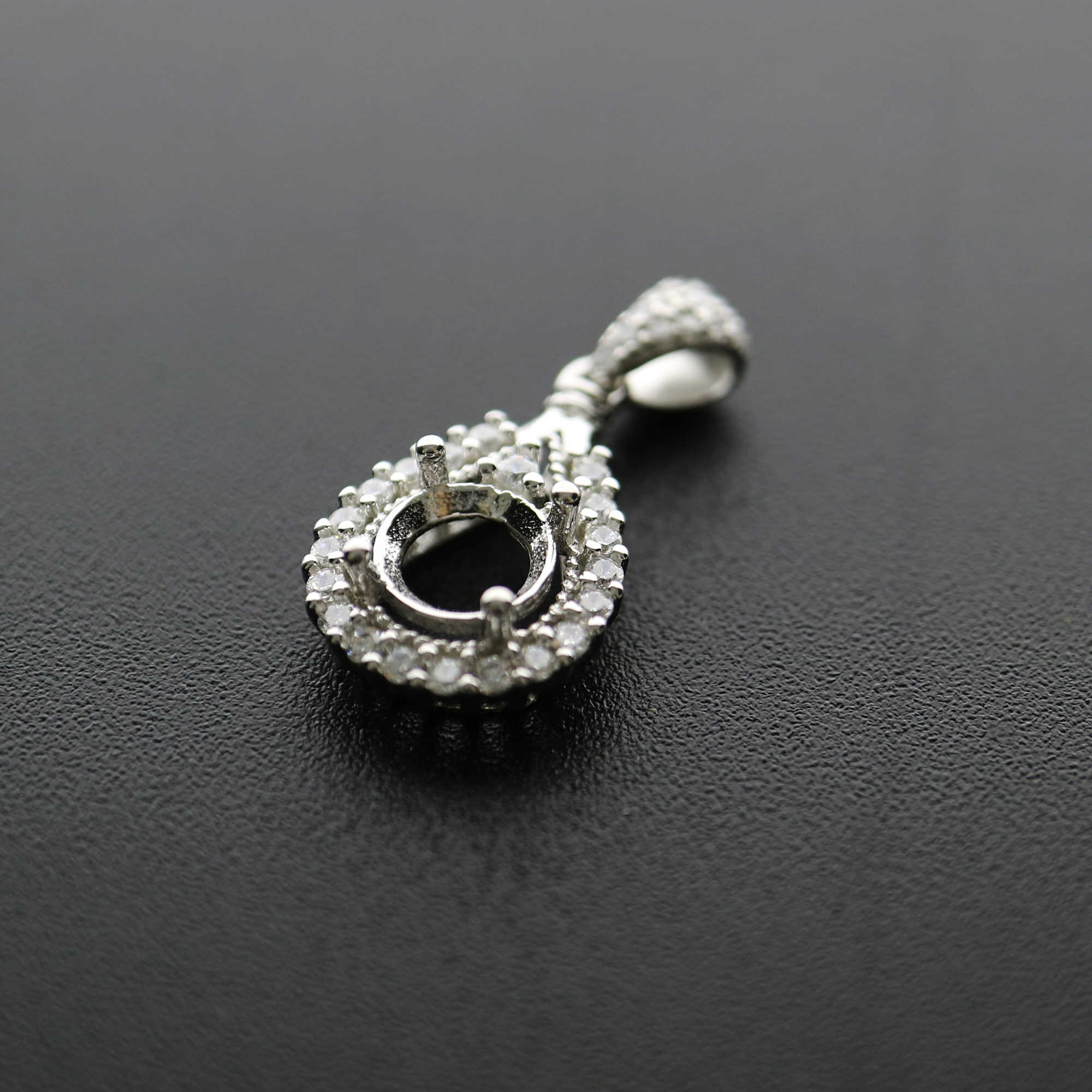1Pcs 6.5-9MM Round Bezel Gemstone Cz Stone Solid 925 Sterling Silver Prong Pendant Charm Settings Drop Shaple 1411231 - Click Image to Close